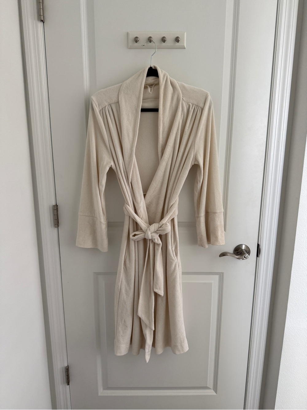 Goumi Cream Cloud Terry Cloth Bamboo Organic Cotton Blend Robe Size XS/S